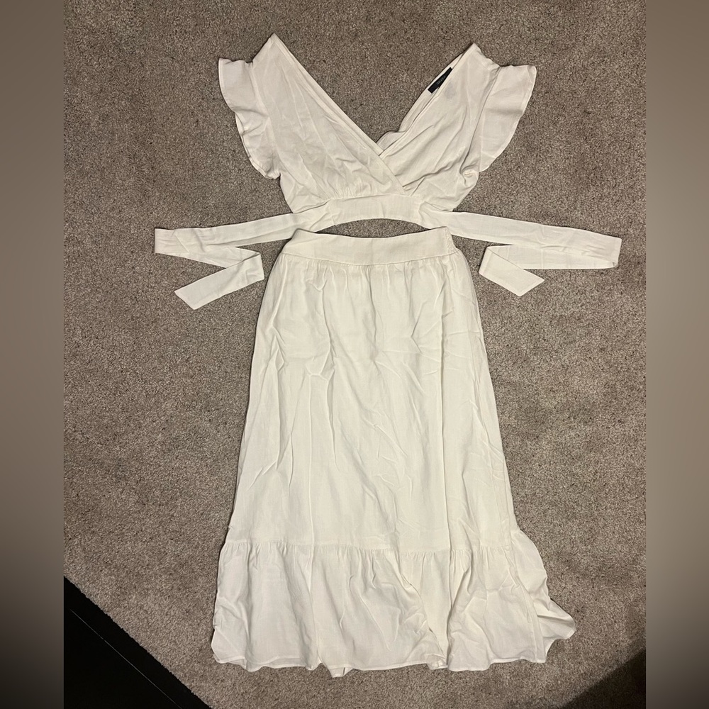 Forever 21 Surplice Crop Top & Skirt Set